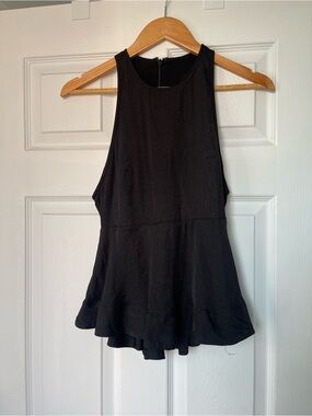 silence + noise Black Sleeveless Peplum Tank Top